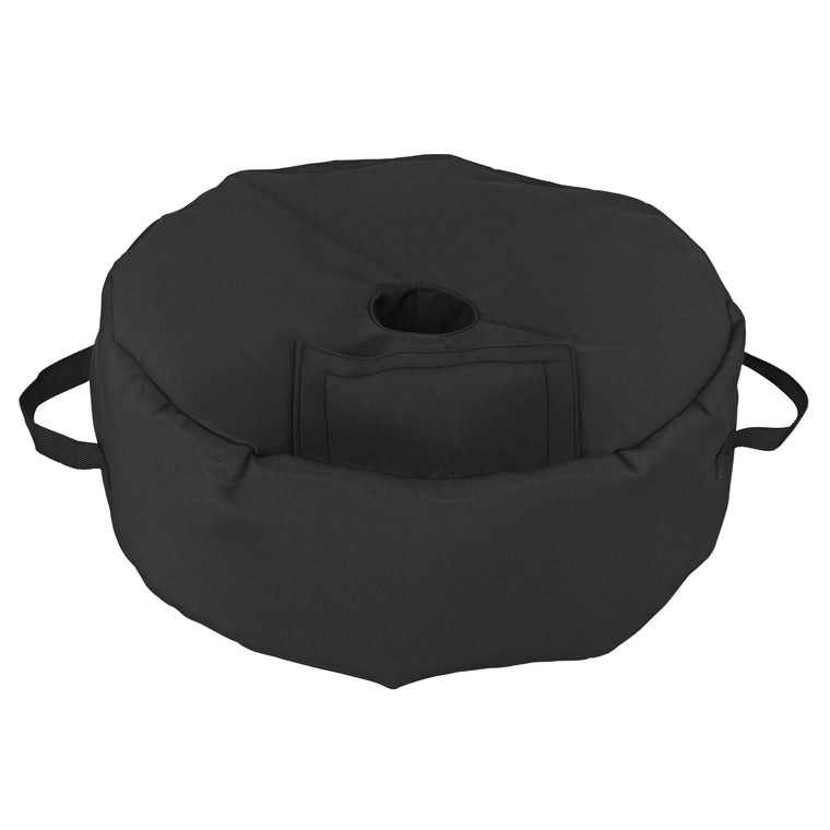 19" Black Round Sand Bag Umbrella Base, Up to 88lb