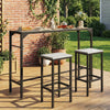 Bar Height Outdoor Table with Built-In Bottle Opener, Patio Bar Table with Wood Grain Plastic Top, 55