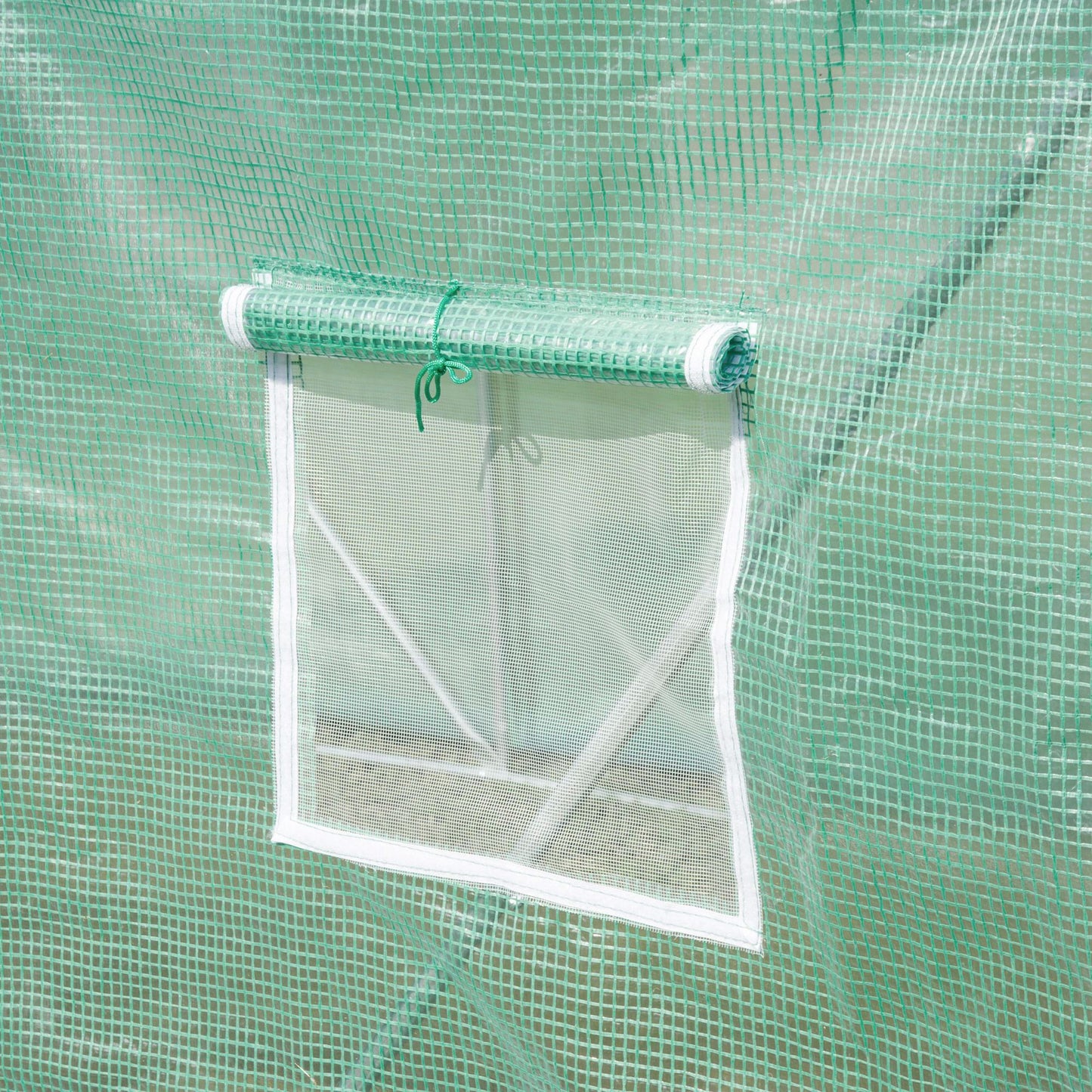 Walk-in Tunnel Greenhouse, 19 x 10 x 6.6 ft Hoop House with Zipped Roll-Up Door, 8 Mesh Windows, Wind Resistance Level 4, Green