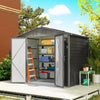 8' x 6' Metal Garden Shed with Lockable Doors and Vents