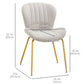 Dining Chairs Set of 2, Modern Accent Chair with Cushioned Backrest, Upholstery for Living Room, Cream White