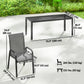 Outdoor Dining Sets for 8 with Stackable Chairs, Patio Dining Set with Glass Top Table for Garden, Patio, Backyard, Dark Grey