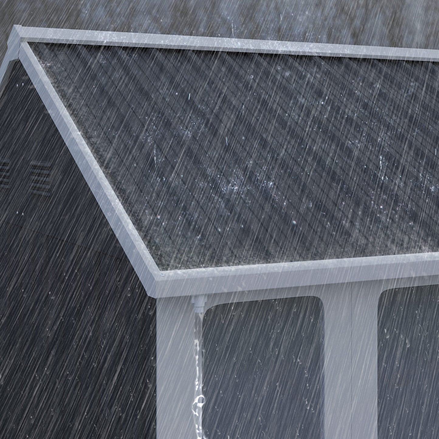 Metal Garden Storage Shed, Outdoor Tool Storage House with Lockable Door, Vents, Sloped Roof, Light Grey