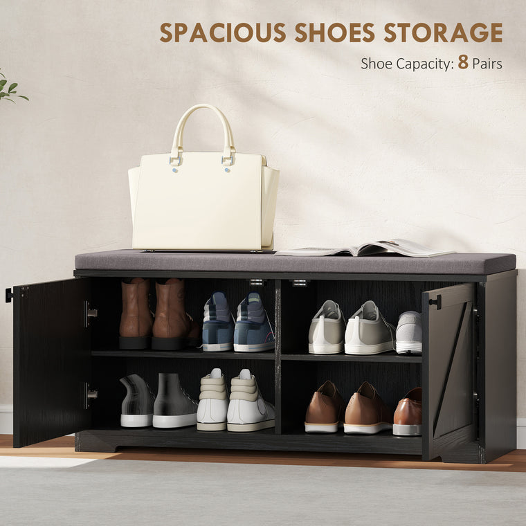 Shoe Storage Bench with Padded Seat