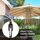 Double-sided Patio Umbrella with Base Included & 48 LED Lights 15ft Khaki