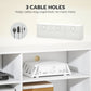 TV Stand with Storage, Modern Entertainment Center with 3 Cabinets and 3 Open Shelves, for TVs up to 85", White