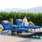 2-Piece Folding Lounge Chairs with Adjustable Backrest, Tanning Chair with Cushion, Side Pocket, Headrest, Beige