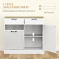Hidden Garbage Bin Cabinet, Tilt Out Trash Cabinet w/ 2 Drawers, Freestanding Kitchen Island for Laundry, White