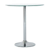 Round Glass-Top Pub Table - Silver