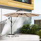 10FT Cantilever Patio Umbrella with 8 Ribs, Offset Patio Umbrella with Cover and Wind Ropes for Garden, Yard, Khaki