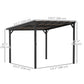 Hardtop Gazebo Wall-Mounted / Free Standing Outdoor Pergola with UPF 50+ & Waterproof Polycarbonate Roof