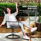 Outdoor Swivel Dining Chairs Set of 2, High Back Swivel Chairs with All Weather Mesh for Deck, Backyard, Poolside, Grey