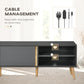 TV Stand for TVs up to 55", TV Cabinet with Shelves and Cable Holes, Entertainment Unit for Living Room, Dark Grey