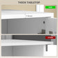 Modern TV Stand for up to 55" TV, TV Cabinet with 4 Soft Hinged Doors, 4 Cable Holes and 2 Adjustable Shelves, White