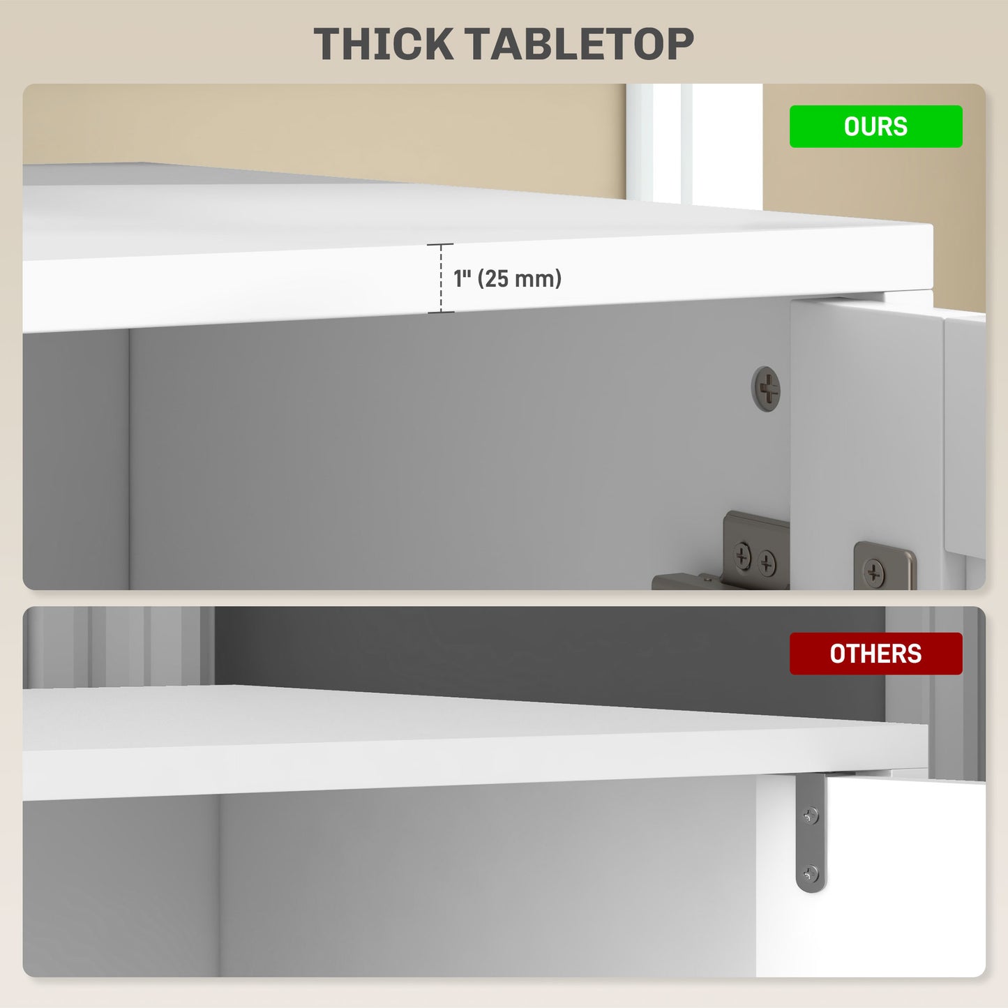 Modern TV Stand for up to 55" TV, TV Cabinet with 4 Soft Hinged Doors, 4 Cable Holes and 2 Adjustable Shelves, White