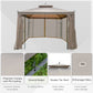 10' x 10' Steel Outdoor Patio Gazebo Canopy with Removable Mesh Curtains, Display Shelves, & Steel Frame, Brown