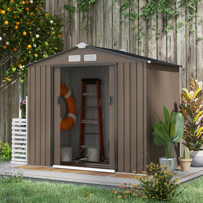 7' x 4' x 6' Garden Shed with Double Doors and Foundation Kit