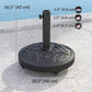 Black Resin Round Umbrella Base, 46 lbs with Wheels