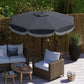 9FT Patio Umbrella Parasol, UPF 30+ Outdoor Market Umbrella with Crank, 8 Ribs, Push Button Tilt, Vented Patio Table Umbrella for Deck Backyard Lawn, Charcoal Grey