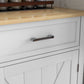 Rolling Kitchen Island with Drop Leaf Wood Breakfast Bar, Farmhouse Kitchen Cart with 2 Drawers, Adjustable Shelves for Dining Room, White