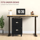 2-Drawer Small Filing Cabinet Lockable Home Office Storage Cabinet with Adjustable Hanging Bars for A4 Letter Black