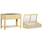 Raised Garden Bed, Outdoor Wooden & PVC Elevated Planter Box with Cold Frame Greenhouse and Storage Shelf, Natural