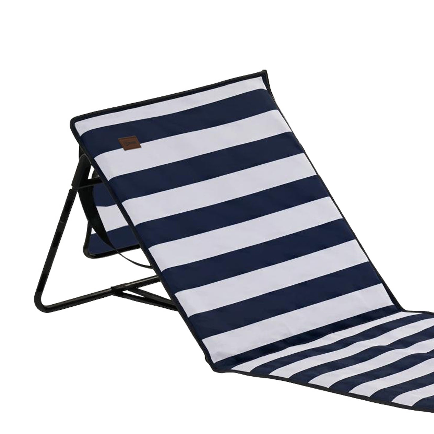 Set of 2 Foldable Lounge Chairs with Carry Bag, Adjustable Backrest, Blue and White