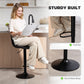 Counter Height Bar Stools Set of 2, Adjustable Height Bar Chairs with Swivel Seat, Leathaire Upholstery, Black