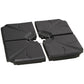 4 Piece Umbrella Base Stand Cantilever Offset Patio Umbrella Weight Plates w/ U Locking, 123 lb Capacity Water or 158 lb Capacity Sand, Black