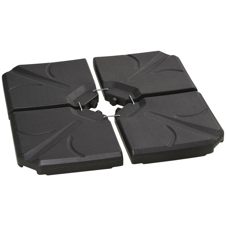 4-Piece Black Cantilever Umbrella Weight Plates with U-Locking