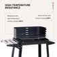 Trolley Charcoal BBQ Barbecue Grill Outdoor Patio Garden Heating Smoker with Side Trays Storage Shelf and Wheels