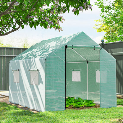 6.6' x 10' x 6.6' Green Tunnel Greenhouse with Mesh Windows