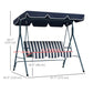 3-Seater Outdoor Porch Swing with Adjustable Canopy, Patio Swing Chair for Garden, Poolside, Backyard, Wine Red