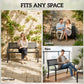 Outdoor Bench with Floral Backrest 2 Seater Garden Bench with Armrests for Yard Park Balcony Black
