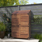 Outdoor Storage Cabinet, Wooden Garden Storage Shed with Double Doors and Shelves for Garden Porch Deck, Mixed-Brown