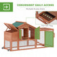 Chicken Coop with Run Mobile Wooden Hen House with Nesting Box Pull-out Tray for 1-2 Chickens Orange