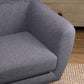 Linen Upholstery Armchair, Mid-Century Modern Accent Chair with Wood Frame and Thick Padding, Light Grey