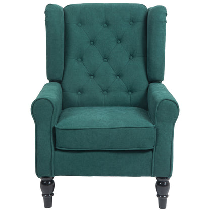 Button Tufted Wingback Accent Chair - Dark Green