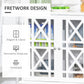 Storage Cabinet with Fretwork Doors and Shelf, Modern Freestanding Sideboard, Buffet, White
