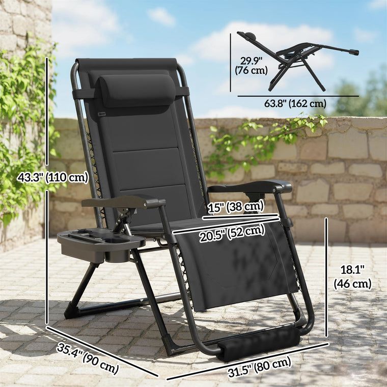 Zero Gravity Recliner with Cup Holder, 400 lbs Capacity