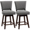 Swivel Counter Height Bar Stools Set of 2 - Dark Grey