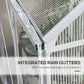 Walk-In Greenhouse, Polycarbonate Greenhouse with Sliding Door, Window, Aluminium Frame, Foundation, Silver