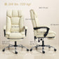 Executive Office Chair, Pet-Friendly Leather Ergonomic Desk Chair with Footrest, Swivel Recliner, Beige