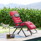 Padded Zero Gravity Chair, Folding Recliner Chair, Patio Lounger with Cup Holder, Adjustable Backrest, Removable Cushion for Outdoor, Deck, Poolside, Red