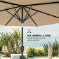 Patio Sun Umbrella, Outdoor Parasol with 6 Ribs, Coffee