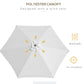 8.5' Cream White Round Aluminum Parasol with Crank Handle