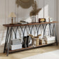 71" Console Table, Industrial 2-Tier Narrow Entryway Table with Metal Frame for Living Room, Hallway, Rustic Brown