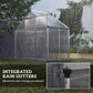 6' x 4' x 6.6' Polycarbonate Greenhouse, Walk-In Green House Kit Garden, Plants Grow, Galvanized Sheet Aluminum Frame with Rain Gutter, Vent and Sliding Door, Silver