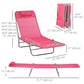 Set of 2 Folding Chaise Lounge Chairs, Outdoor Poolside Sun Tanning Chairs w/ Pillow, Reclining Backrest, Dark Blue
