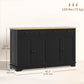 Modern Sideboard, Buffet Cabinet with Storage Drawers, Adjustable Shelves for Living Room, Dining Room, Entryway, Black